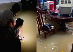 Giữa đêm ở Thái Nguyên, giật mình thấy nước ngập sát mép giường, đồ đạc trôi nổi