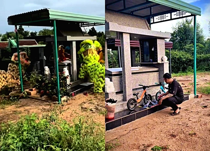 Người cha ở Gia Lai thuê múa lân trước mộ con trai 3 tuổi, dân mạng rưng rưng