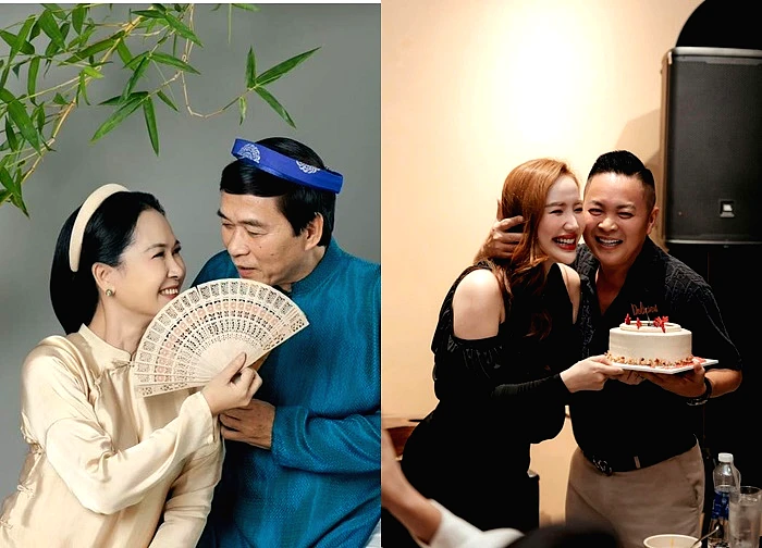 NSND Lan Hương làm duyên bên ông xã Đỗ Kỷ, Bảo Thy hạnh phúc bên chồng doanh nhân