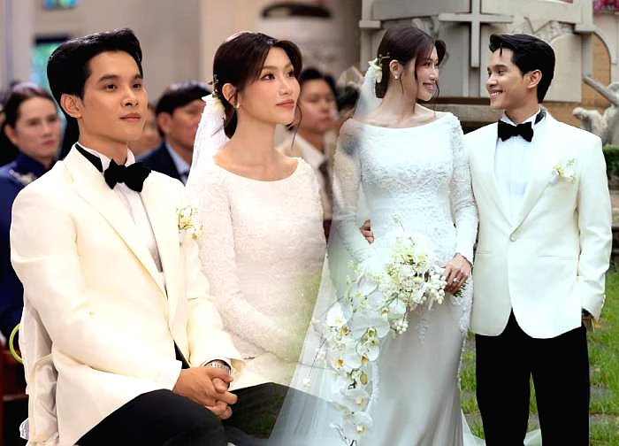Quynh Chau is beautiful as a dream in her church wedding with a famous businessman.