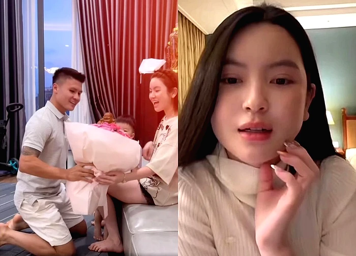 Quang Hai's wife teaches her children English, attracting millions of viewers. What level of English is her that she is criticized?