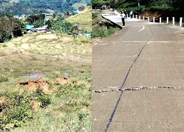 Phát hiện quả đồi có nhiều vết nứt, nguy cơ sạt lở cao ở Quảng Ngãi