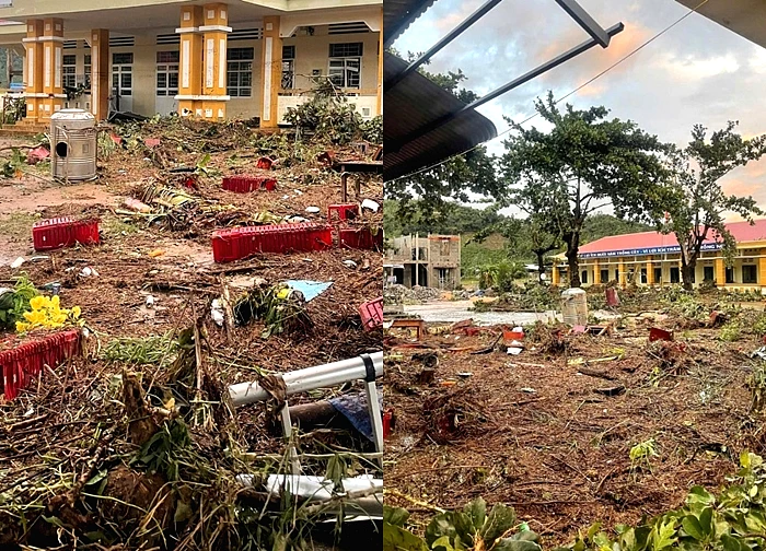Không nhận ra trường học sau bão Kalmaegi