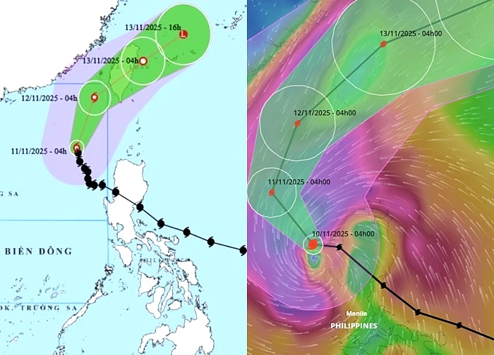 Bão Fung Wong giảm còn cấp 12, gây sóng biển cao 9 m