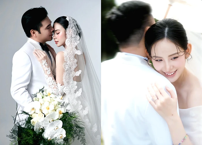 Huong Lien's young husband appeared for the first time, the wedding performed a strange ritual.