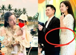 Đỗ Mỹ Linh lộ bụng lùm lùm nghi bầu lần 2, con gái hát Quốc ca hút triệu view