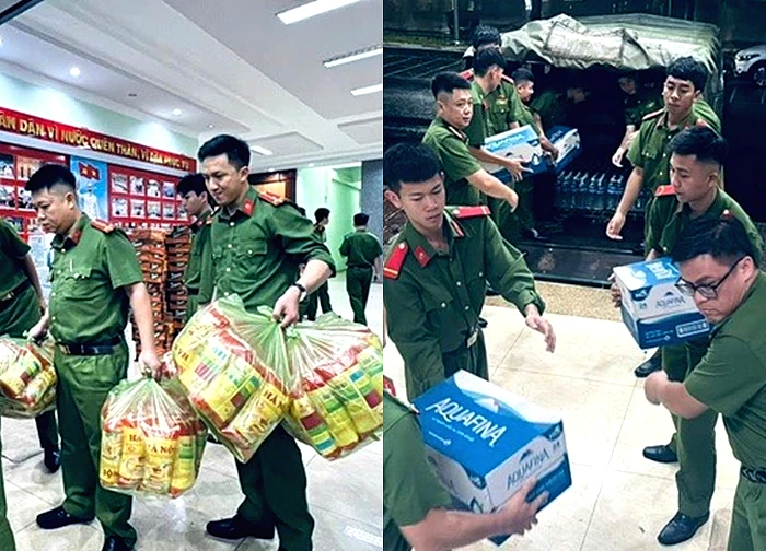 Công an Đắk Lắk đang cứu dân vùng ngập lụt Phú Yên cũ xuyên đêm