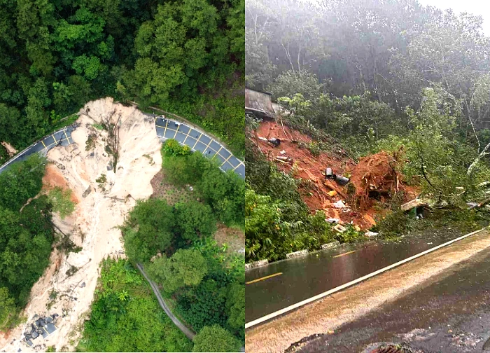 Mimosa Pass was "torn in half", Dalat's gateway was paralyzed after an unprecedented landslide.
