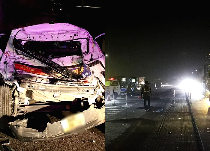 Hà Nội: Hiện trường vụ ô tô tải đâm hàng loạt xe tại vành đai 3 trên cao