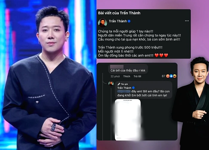 Tran Thanh was asked by netizens to pay the bill to support the flood victims. How did he respond that made everyone nod in agreement?