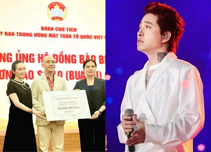 Tuấn Hưng lộ rõ nét mặt buồn sau khi mẹ qua đời, trực tiếp cứu trợ bà con vùng lũ