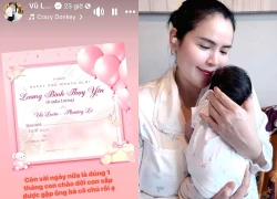 Vu Luan and Phuong Le couple held a full month party for their daughter, giving her a very meaningful name.
