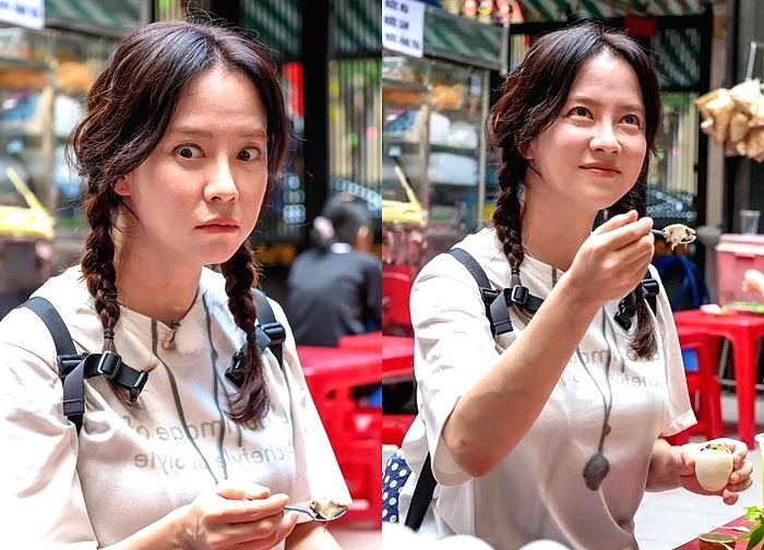 Song Ji Hyo ăn thử món kinh dị "khó nuốt" của người Việt, phản ứng sau đó mới bất ngờ