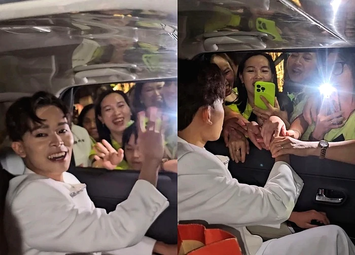 Ho Van Cuong was returning home from a performance when fans blocked his way and banged on his car door in the middle of the night, leaving him terrified.