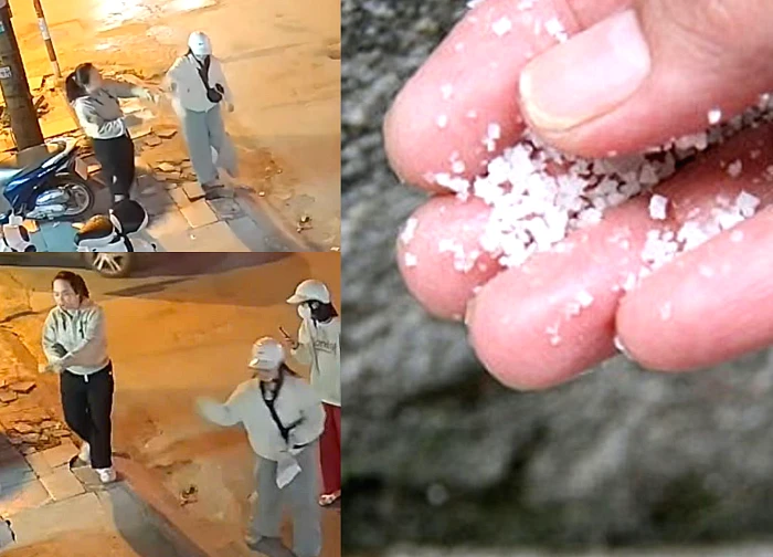 Ninh Binh police are investigating the incident involving a group of women cutting up money to scatter salt, which caused a stir.
