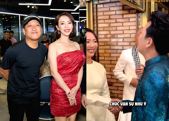 Truong Giang leaves a shocking four-word message for Thu Trang at the press conference for her new film.