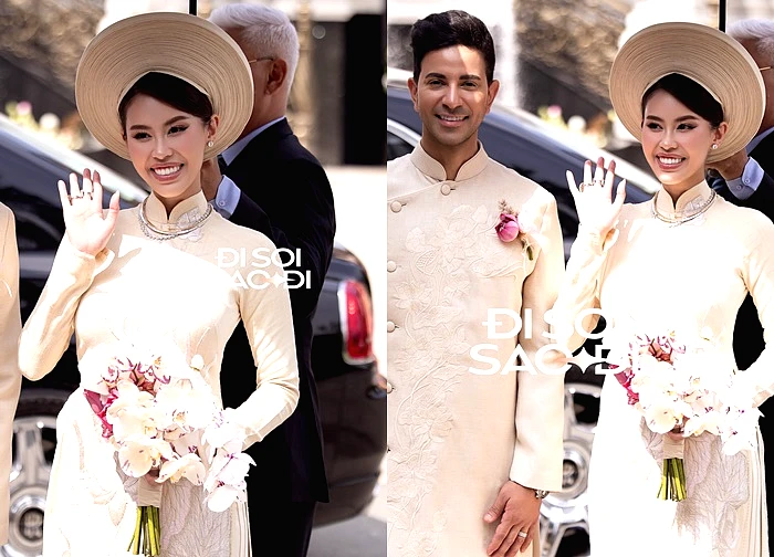 Cô dâu Tiên Nguyễn đẹp miễn chê bên chồng gốc Dubai, soi cận 2 chiếc vòng trên cổ mà loá cả mắt