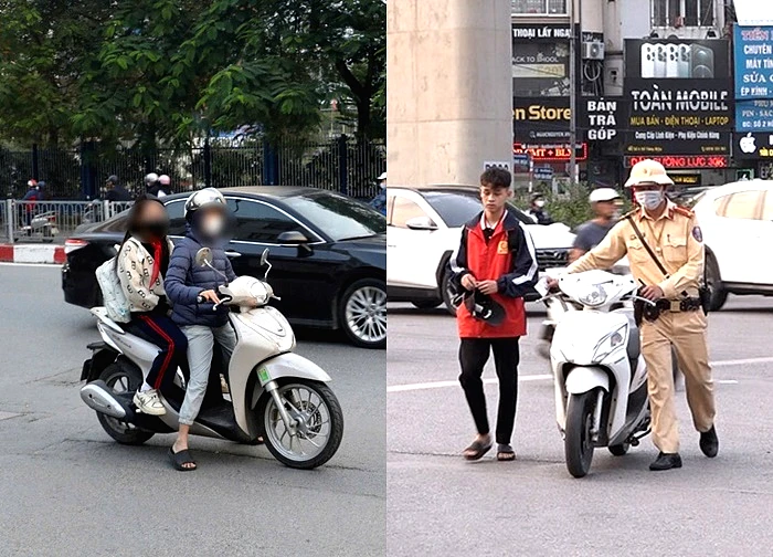 CSGT Hà Nội phạt hơn 220 học sinh và phụ huynh vi phạm giao thông