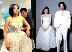 Kha Nhu tried on a wedding dress, the day of "the first beauty of the comedy village" following her husband is not far away?