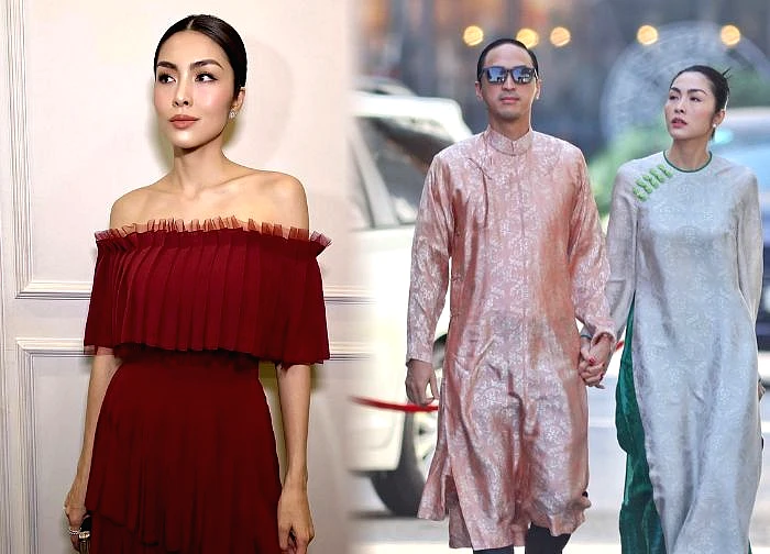 Tăng Thanh Hà khoe vai trần ở đám cưới Tiên Nguyễn, thái độ với ông xã bất ngờ!