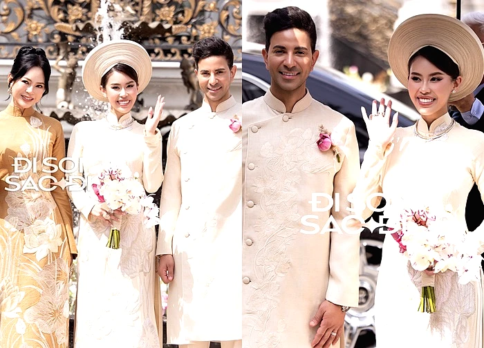 Tiên Nguyễn giật mình che mặt khi nghe mẹ tỷ phú dặn dò 4 chữ giữa lễ cưới