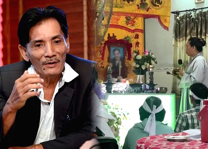 Thuong Tin's funeral was strangely quiet, the 90-year-old mother choked up