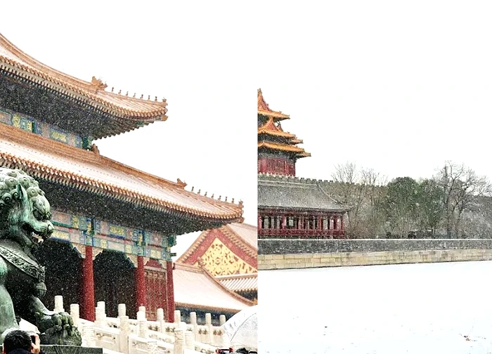 "First snow of the season" blankets the Forbidden City in white, creating a magically beautiful scene that attracts thousands of tourists.