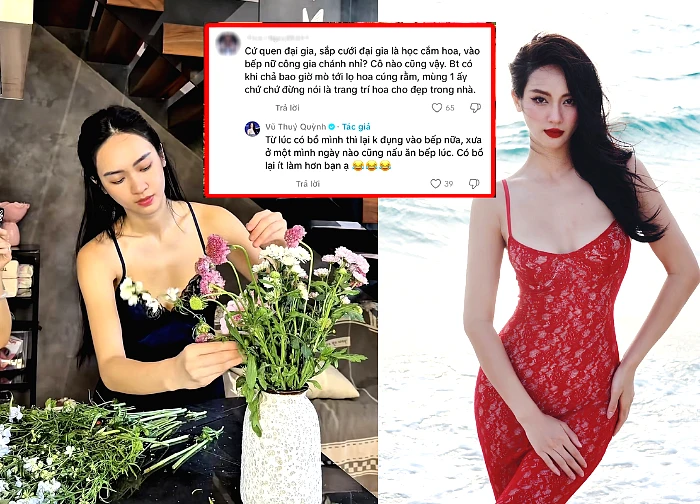 Vu Thuy Quynh 'imitates' Do Ha in flower arranging; netizens say she's 'acting like a daughter-in-law of a wealthy family'?