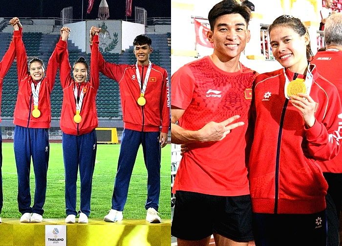 Đáng yêu nhất SEA Games: VĐV Việt Nam chạy tiếp sức như máy giành HCV, phá kỉ lục, nhưng ngại ngùng khi chồng hôn má