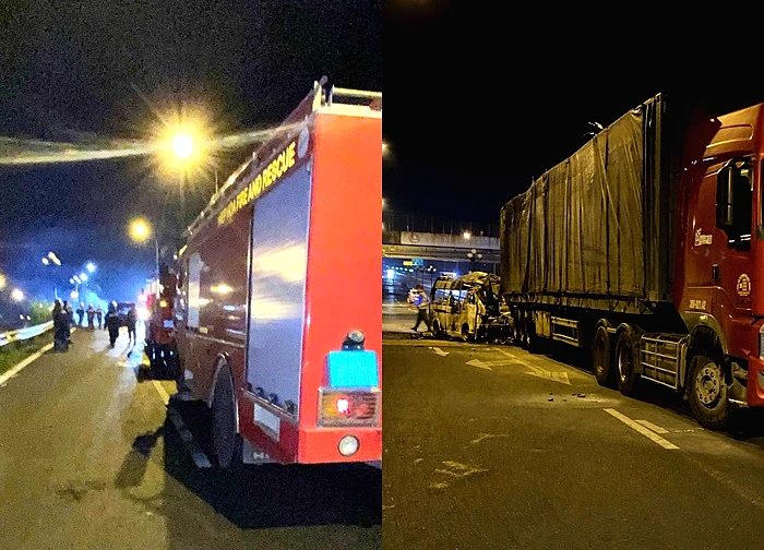 Cận cảnh hiện trường xe cứu thương cháy rụi, 3 người tử vong ở Đồng Nai