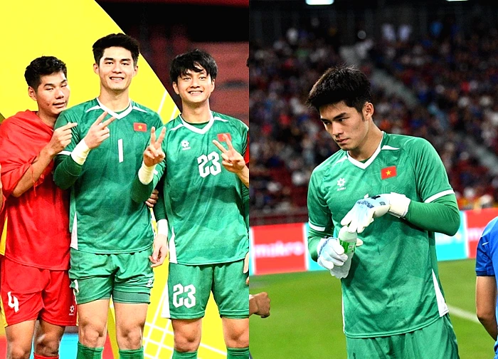 Đáng yêu vô đối: Thủ môn 1m91, visual cực phẩm của U22 Việt Nam hồn nhiên khoe HCV SEA Games "nặng lắm"