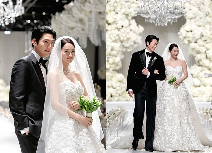 Công bố ảnh HD trong hôn lễ Shin Min Ah - Kim Woo Bin: Tuyệt đối điện ảnh, cô dâu chú rể lập tức được phong thần