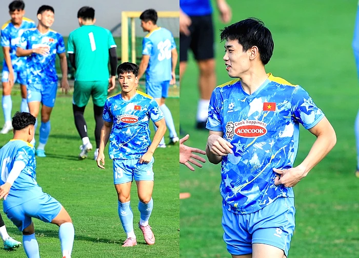 Dàn trai đẹp U22 Việt Nam khoe visual sáng bừng, Đình Bắc tươi rói trong buổi tập chuẩn bị cho giải U23 châu Á