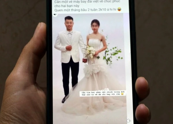 Vợ ở nước ngoài ngỡ ngàng thấy ảnh cưới của chồng với người phụ nữ khác