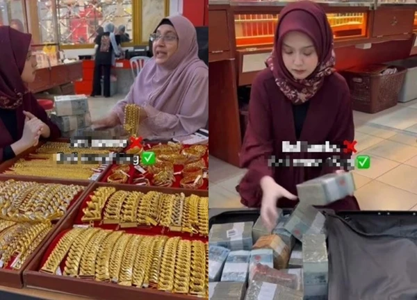 Xôn xao hình ảnh người phụ nữ mang vali tiền mặt để mua 15kg vàng ở Malaysia