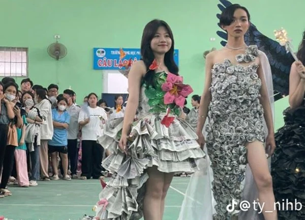Mắt chữ O mồm chữ A với loạt outfit từ đồ tái chế của học sinh: Nhìn mà cứ ngỡ đang xem Fashion Show!