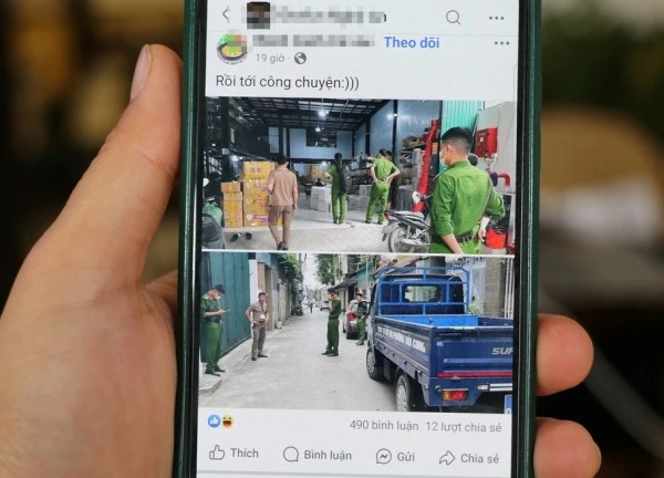 Xôn xao hình ảnh công an xuất hiện ở kho hàng vợ chồng TikToker nổi tiếng