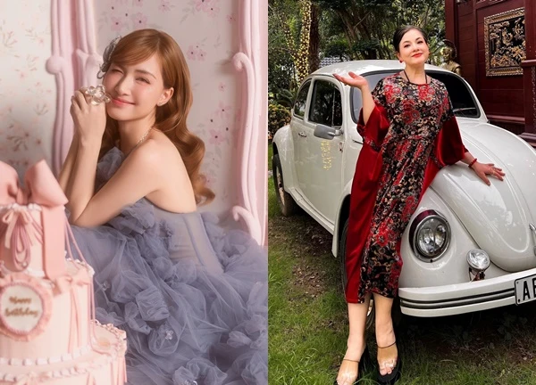 NSND Thu Quế sang chảnh bên xe cổ, Hòa Minzy đăng ảnh gợi cảm đón tuổi mới