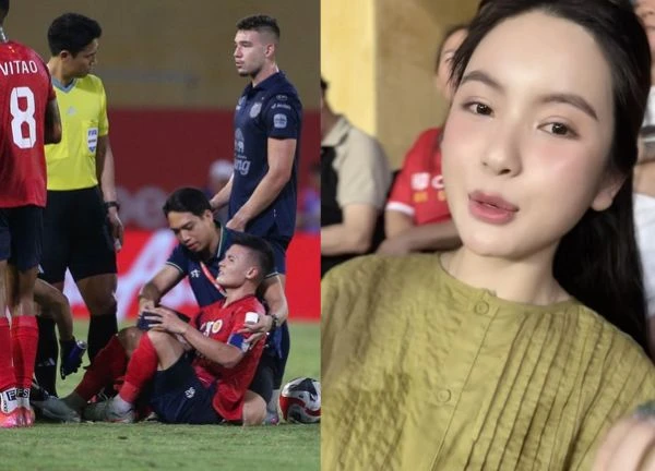 Quang Hai lay on the field, came to cheer for Chu Thanh Huyen and was not caught with his expression but with this