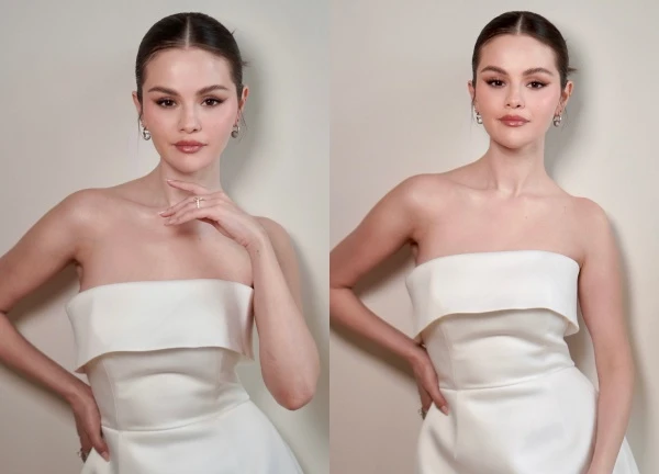 Selena Gomez wears a wedding dress, beautiful, but suspected of copying Justin Bieber's wife