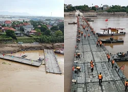 Heavy rain causes Phong Chau pontoon bridge to be swept away by flood, people panic, Colonel speaks up