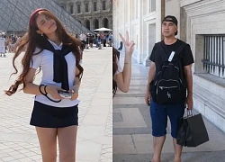Ái nữ Quyền Linh check-in tận trời Tây, cha kè kè tay xách nách mang thấy mà tội