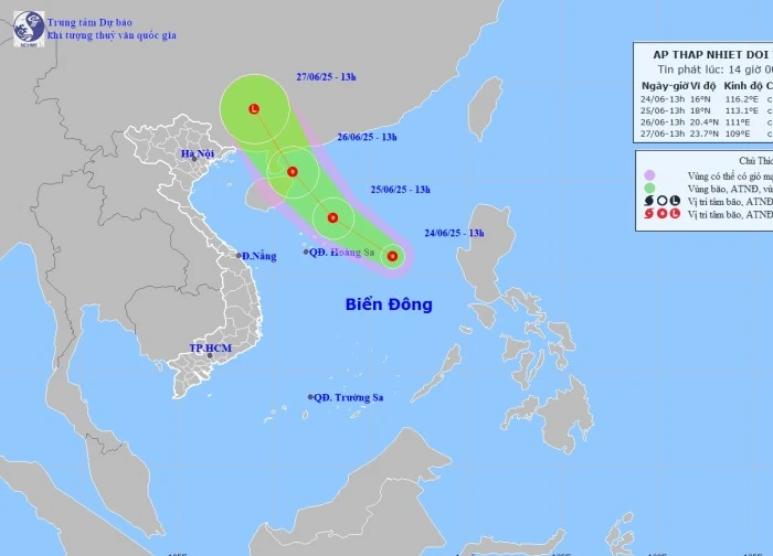 Tin mới nhất về áp thấp nhiệt đới trên Biển Đông