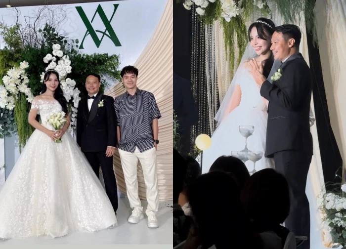 Close-up of the wedding ceremony of Coach Vu Hong Viet and BTV Thuy Anh: the outstanding beauty of the bride?