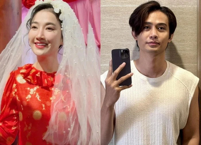 Quỳnh Lam diện áo dài đỏ, úp mở chuyện lên xe hoa với tình tin đồn kém 9 tuổi?