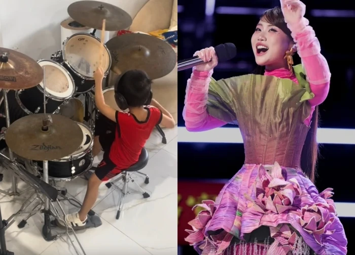 The boy beating the drum on the background of "Phu Hoa Ball" caused a fever, Phuong My Chi reacted shockingly