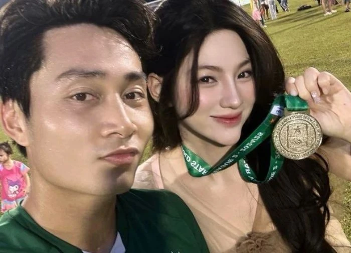 Phuong Uyen fiancées player Ho Tuan Tai: visuals are hard to take your eyes off, love on the field
