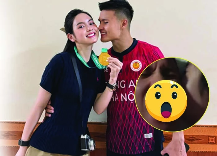 Quang Hai's wife filmed a clip of playing trend games on the bed, biting her husband, shocking new expression?