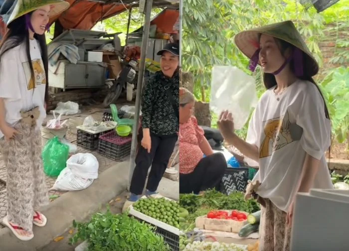Chu Thanh Huyen 'rarely' praised, went to the countryside market with her mother-in-law, her attitude caused a storm
