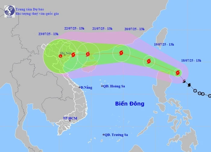 Bão Wipha có thể mạnh cấp 11-12 trên Biển Đông, khả năng ảnh hưởng đất liền nước ta